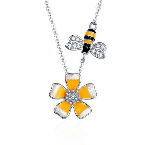 Pendentif Fleur D'abeille Jolie Fille Douce Avec Collier De Fleurs Lvn6267