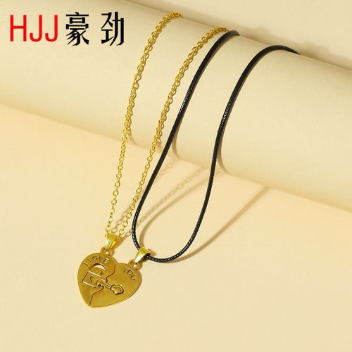 Hjj Love God's Key Iloveyou Love Peach Heart Key Splicing Couple Collier Lvn6254