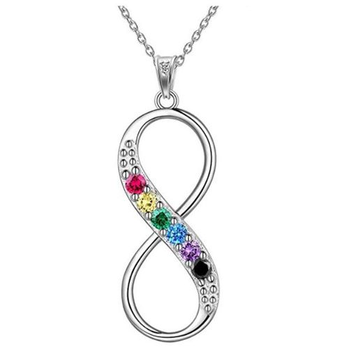 Collier Ins Sense Diamant 8 Chiffres Collier Lettre Arc-En-Ciel Lvn6302