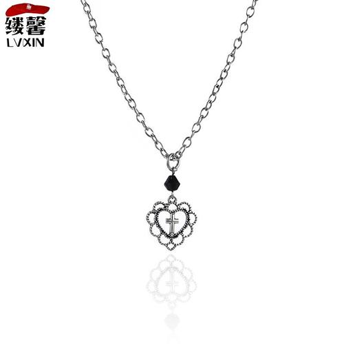 Paille Xin Rétro Croix Amour Papillon Diable Oeil Pendentif Hommes Et Femmes Collier Lvn6290