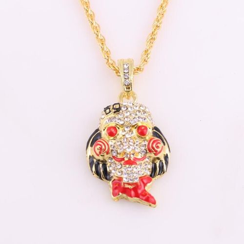 Chainsaw Horreur 69 Hip-Hop Pendentif Goutte À Goutte Huile Diamant Poupée Masque Collier Lvn6407