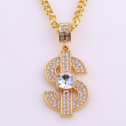 Collier Dollar Dollar Diamant Unique Grand Pendentif Diamant Hip Hop Petit Dollar Lvn6426