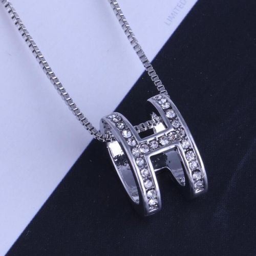 Collier Diamant Lettre H Chaîne Clavicule Courte Femme Lvn6465