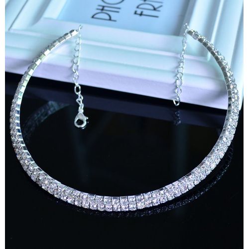K586 Collier Cristal Strass Mariée Mariage Plein Collier De Diamants Lvn6692