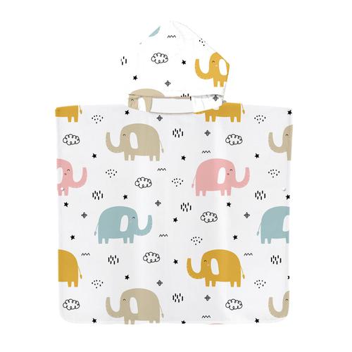 Poncho De Surf Et Bain Serviette De Plage Peignoir Pour Hommes Et Femmes Avec Capuche-Motif De Éléphants,60x60cm Lvf257