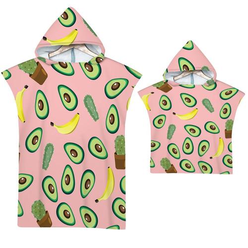 Poncho De Surf Et Bain Serviette De Plage Peignoir Pour Hommes Et Femmes Avec Capuche-Motif De Avocat,70x90cm Enfants Lvf669