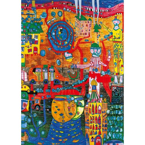 Hundertwasser - The 30 Days Fax Painting, 1996 - Puzzle 1000 Pièces