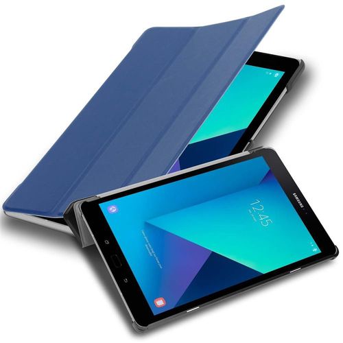 Cadorabo Housse Pour Tablette Compatible Avec Samsung Galaxy Tab S3 (9.7 Zoll) En Bleu Foncé Jersey - Étui De Protection Ultrafin Avec Auto Wake Up Et Fonction De Support