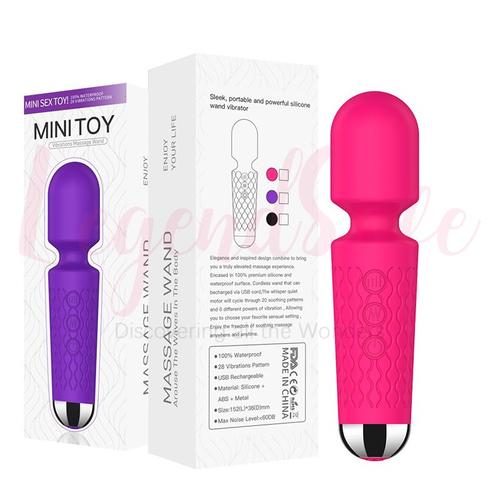 20 Vitesses Magic Av Wand Vibromasseur Pour Femmes Sex Toys Mini Masseur Bâton Pour Relaxation Du Corps Silicone Masturbateur Stimulateur - Mini Rose Avec Boîte,Sex Toy?S Femme Clitoridien