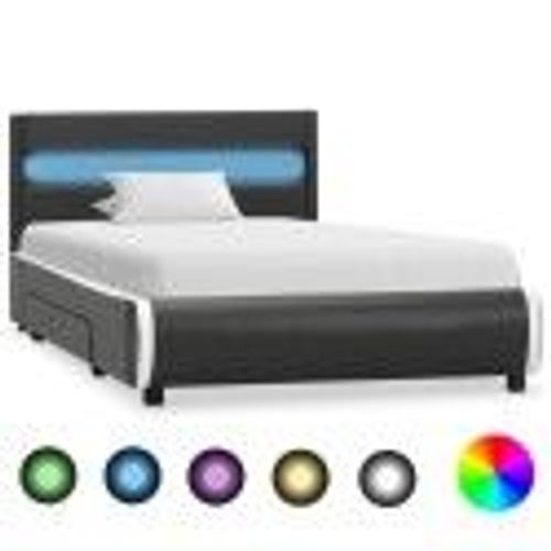 Cadre De Lit Avec Led Anthracite Similicuir 90x200 Cm
