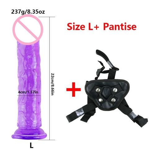 Gode Ceinture Réglable Godes Xxl Godes Anal Plug Pénis Clitoris Vagin Stimulateur Sex Toys Pour Hommes Femme Adultes Sex Shop - Violet Strapon L,Sex Toy?S Femme Clitoridien