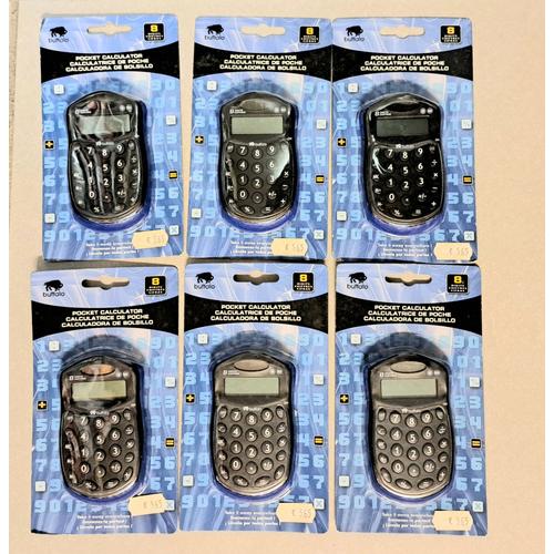 Lot de 6 calculatrices de poche buffalo