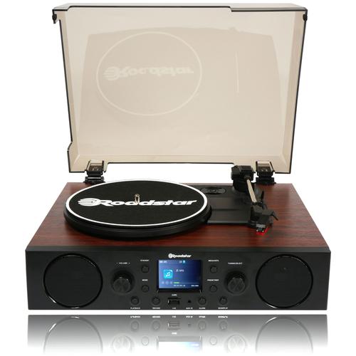 Système de Musique Hi Fi Platine Vinyle, Radio FM/ DAB+/ RDS, Bluetooth, USB/SD, , Bois/ Noir, Roadstar, TTR-8850ED+BT