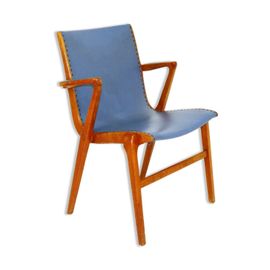 Chaise De Bureau Scandinave En Htre Sude 1950 Bleu