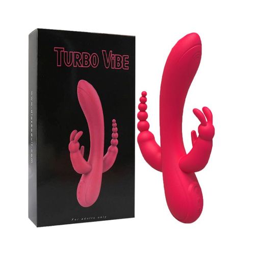 Vibromasseur Usb Lapin 3 En 1 Point G Pour Femmes Gode Anal Vibrant Clitoris Vagin Masseur Masturbation Féminine Adultes 18 Jouets Sexuels - Rouge Avec Boîte
