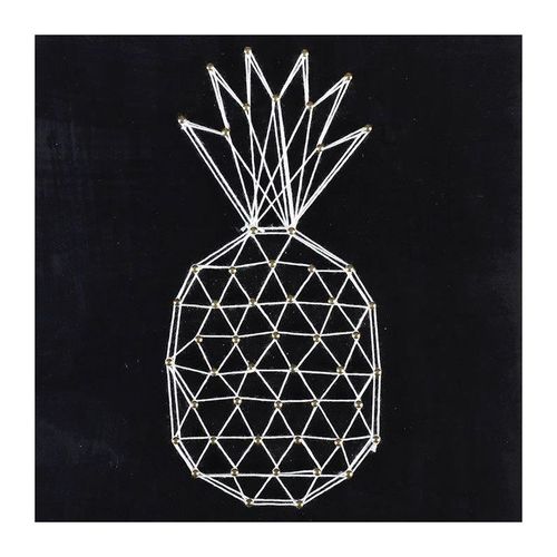 Coffret String Art Tableau Noir Ananas Art Filaire 22 X 22 Cm