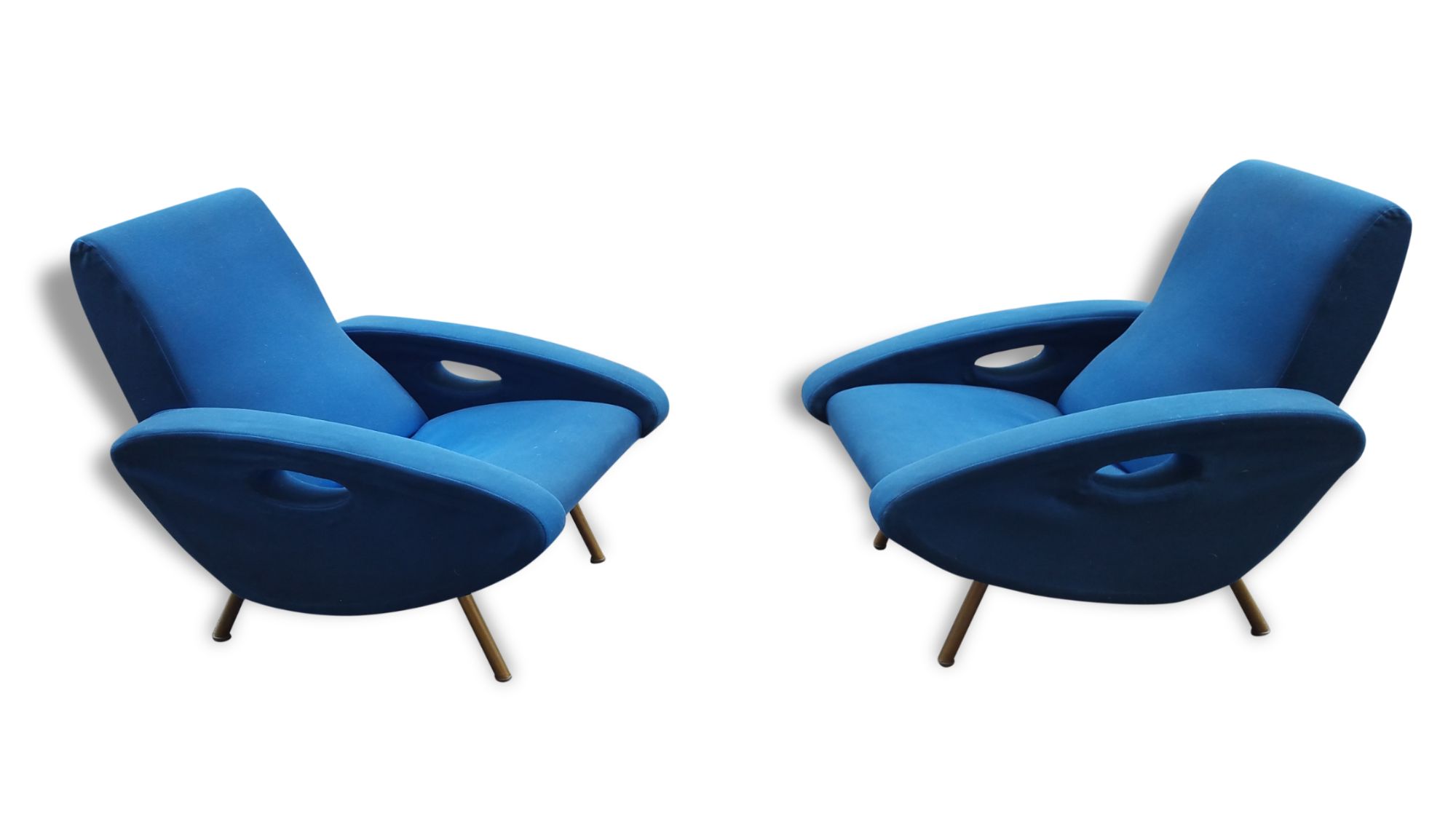 12 Rares Fauteuils Club Lounge Chair 1955 De Francois Letourneur Pour Maurice Mourra Bleu