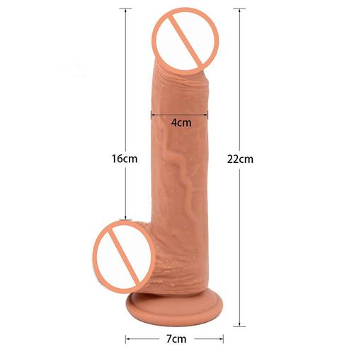 Gode En Silicone Liquide Promotionnel Énorme Pénis Pour Femme Produit Adulte Jouet Sexuel Gode Réaliste Double Couches Portable Strapon Pénis - Chair