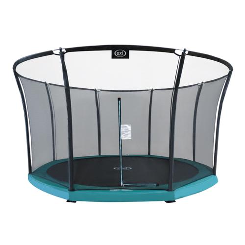 Trampoline Rond Avec Filet - Axi Denver - Ø 366 Cm En Vert | Trampoline Enterré Pour Enfants | Trampoline Enterré Au Niveau Du Sol Pour Le Jardin / L'extérieur