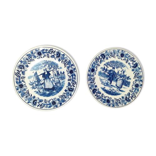 Lot De 2 Assiettes Delft Bleu