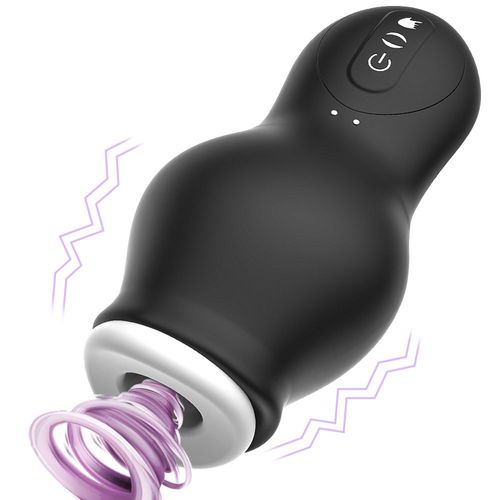Masturbateur Masculin Automatique Vibration Réelle Fellation Machine À Sucer Le Pénis Masturbation Vaginale Électrique Coupe Sex Toys Pour Hommes Adultes - Noir Sans Boîte