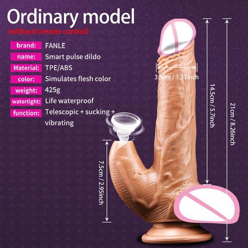 Télécommande Télescopique Sucer Gode Vibromasseur Pour Femmes Masturbateur Ventouse Grosse Bite Femelle Réaliste Pénis Sucer Sex Toy - Pas De Télécommande