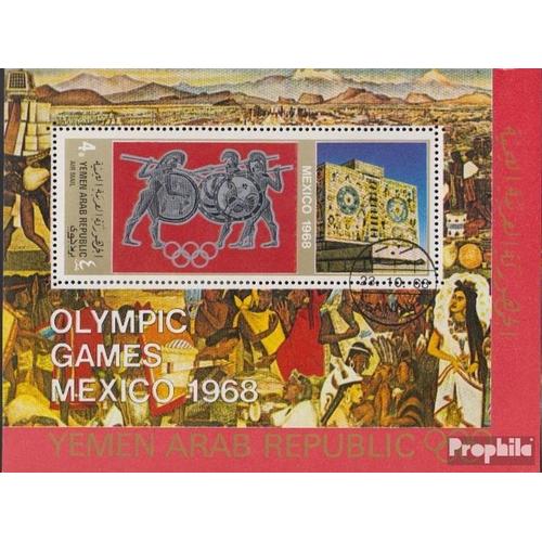 Yémen Du Nord (Arabes Rep.) Bloc 76 (Complète Edition) Oblitéré 1968 Jeux Olympiques Été 68