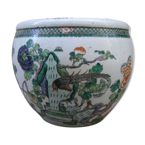 Bassin Poisson En Porcelaine Chine Famille Verte Multicolore