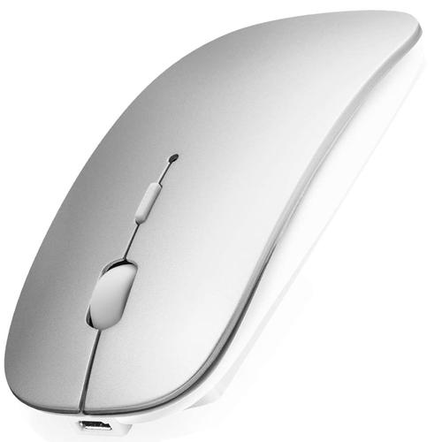 Souris Bluetooth pour ordinateur portable/iPad/iPhone/Mac (iOS13.1.2 et  supérieur) / PC/ordinateur Android, mini souris sans fil rechargeable et  silencieuse pour Windows/Linux/Mac