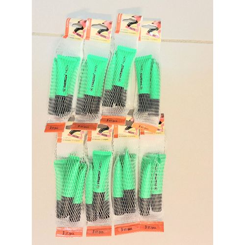 24x Stabilo Néon Vert Fluo Surligneur Tube Peinture - Lot De 8x3 Stabilo Néon