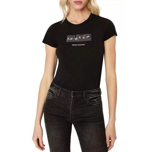 Tee Shirt Stretch À Logo - Armani Exchange Taille S