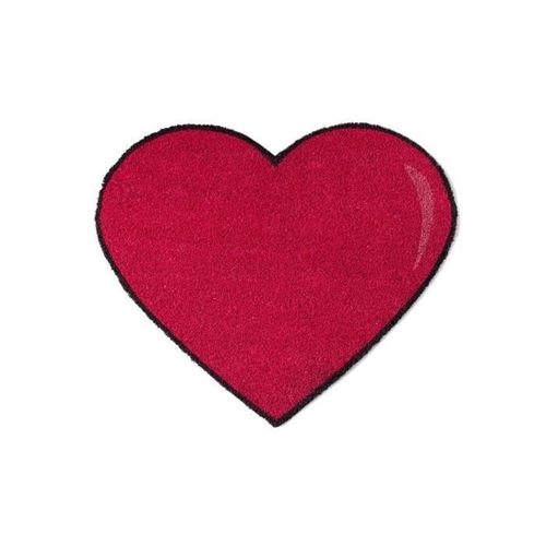 Fisura - Paillasson Original "C¿Ur" En Coco Avec Base Antidérapant En Pvc. Taille : 60 X 50 X 1,5 Cm. Coleur : Rouge