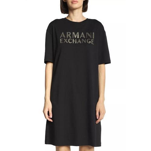 Robe Tee Shirt Logo Pailleté - Armani Exchange Taille S