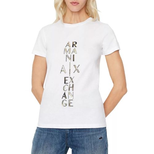 Tshirt Logo Sequins Dorés - Armani Exchange Taille S