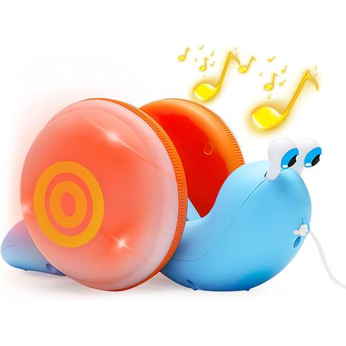 Jouets À Tirer, Jouet Escargot Avec Lumières Et Musique Pour Les Tout-Petits Enfants Garçons Et Filles À Partir De 12 Mois Et Plus, Jouets Pour Bébés De Développement Précoce