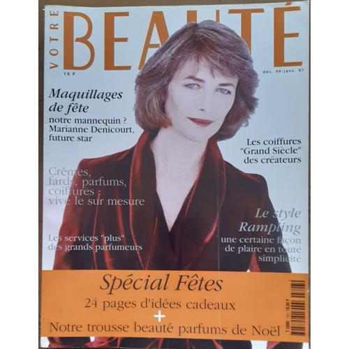 Magazine Votre Beaute Décembre 1996-Janvier 1997 Avec Charlotte Rampling En Couverture Et À L'intérieur