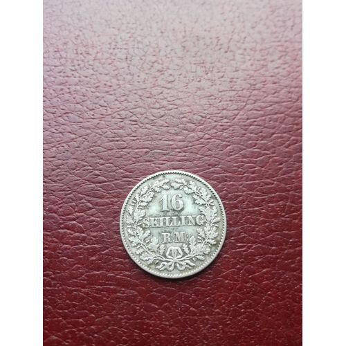 Argent Denmark 16 Skilling 1856 Rigsmont