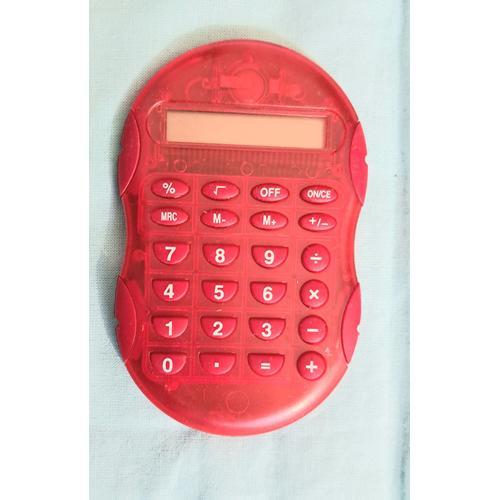 Calculatrice basique rouge transparente