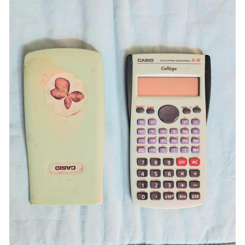 Calculatrice scientifique Casio fx-92 collège avec couvercle école