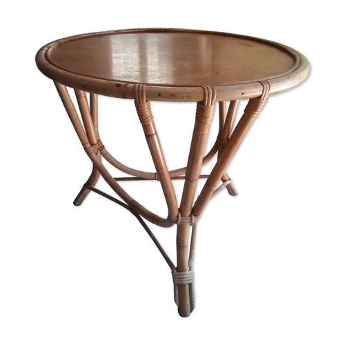 Table Ronde En Bambou Annes 60 Bois