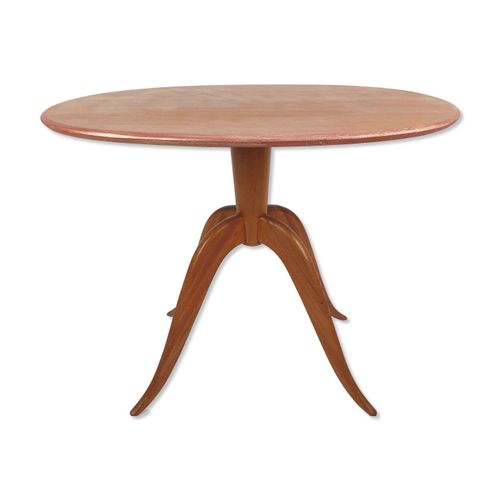Table  Caf Ovale Italienne Annes 1960 Bois