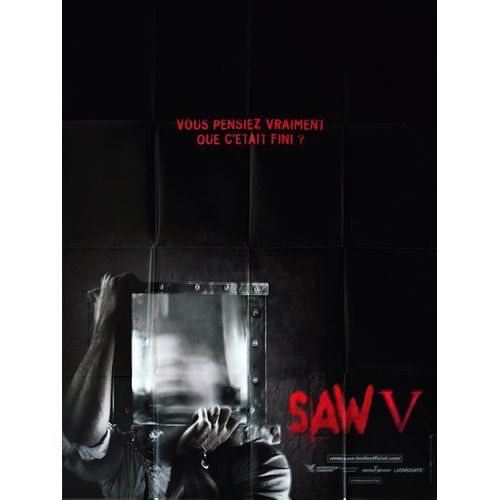 Saw 5/Cinq - Véritable Affiche De Cinéma Pliée - Format 120x160 Cm - De David Hackl Avec Tobin Bell, Costas Mandylor, Scott Patterson, Betsy Russell, Mark Rolston, Julie Benz - 2008