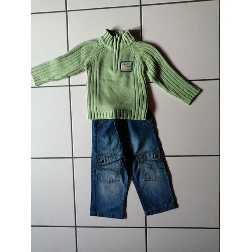 Ensemble Bébé Garçon: Jean + Pull Taille 2 Ans En Très Bon État La Redoute