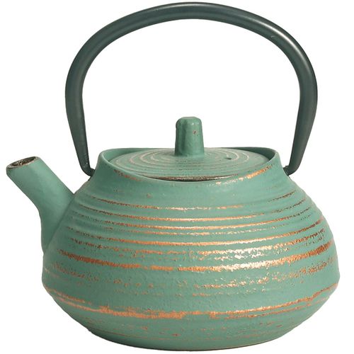 Théière De Type Japonaise Verte En Fonte 0.4 Litre