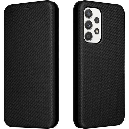 Beekk Coque Pour Samsung Galaxy A53 5g Housse Étui En Fibre De Carbone Cuir Flip Portefeuille Avec Espèces Et Carte Fente Pc/Tpu Antichoc Protection Phone Case Cover Noir