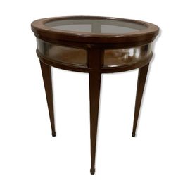 Guridon Vitrine De Style Louis Xvi A Plateau Amovible Xx Sicle Bois