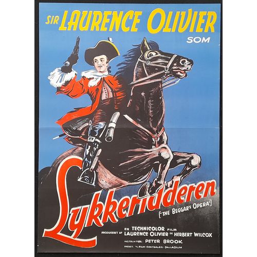 L'opéra Des Gueux - Film Musical 1953 Réalisé Par Peter Brook Avec Laurence Olivier, Hugh Griffith - Affiche De Cinéma Originale Danoise 85x62 Cm - The Beggar's Opera Movie Poster - Cheval Cavalier