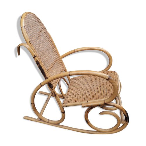 Rockingchair En Rotin Bois