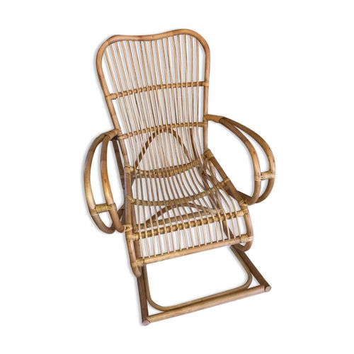 Rockingchair En Rotin Bois