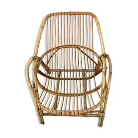 Fauteuil Coquille En Rotin Bois